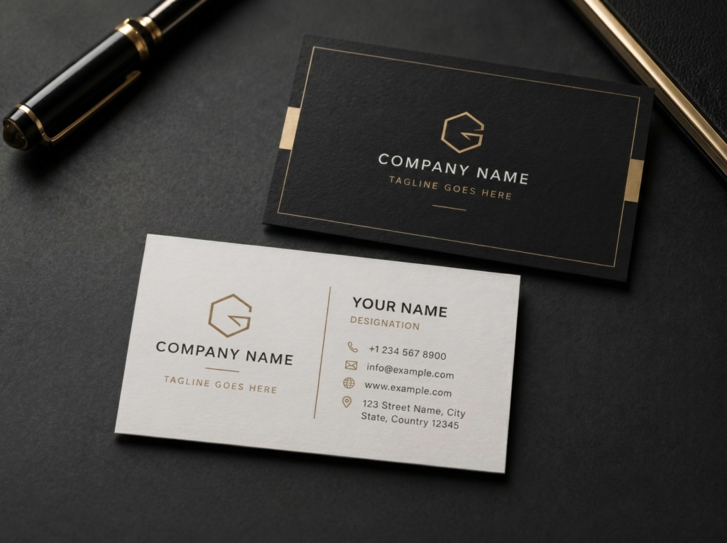 business card front and back - size 91 x 53 mm