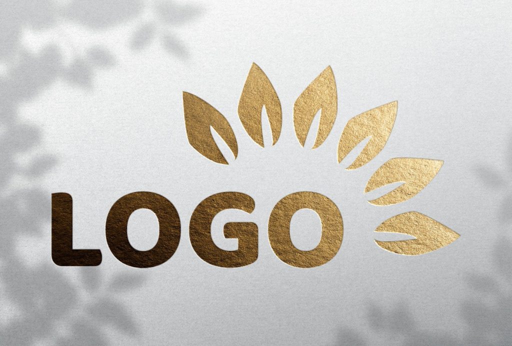 Gold foil effect on logo