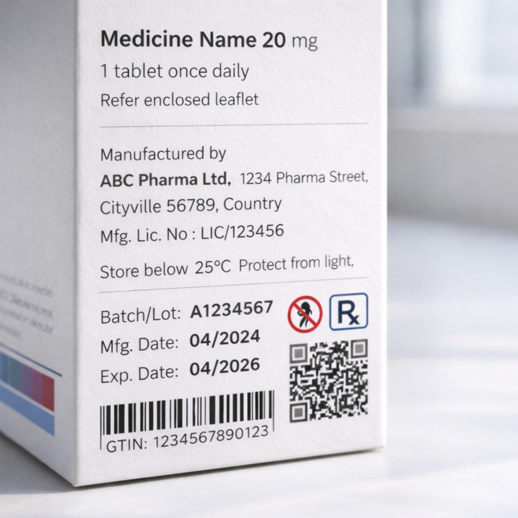 clearly readable content on packaging box