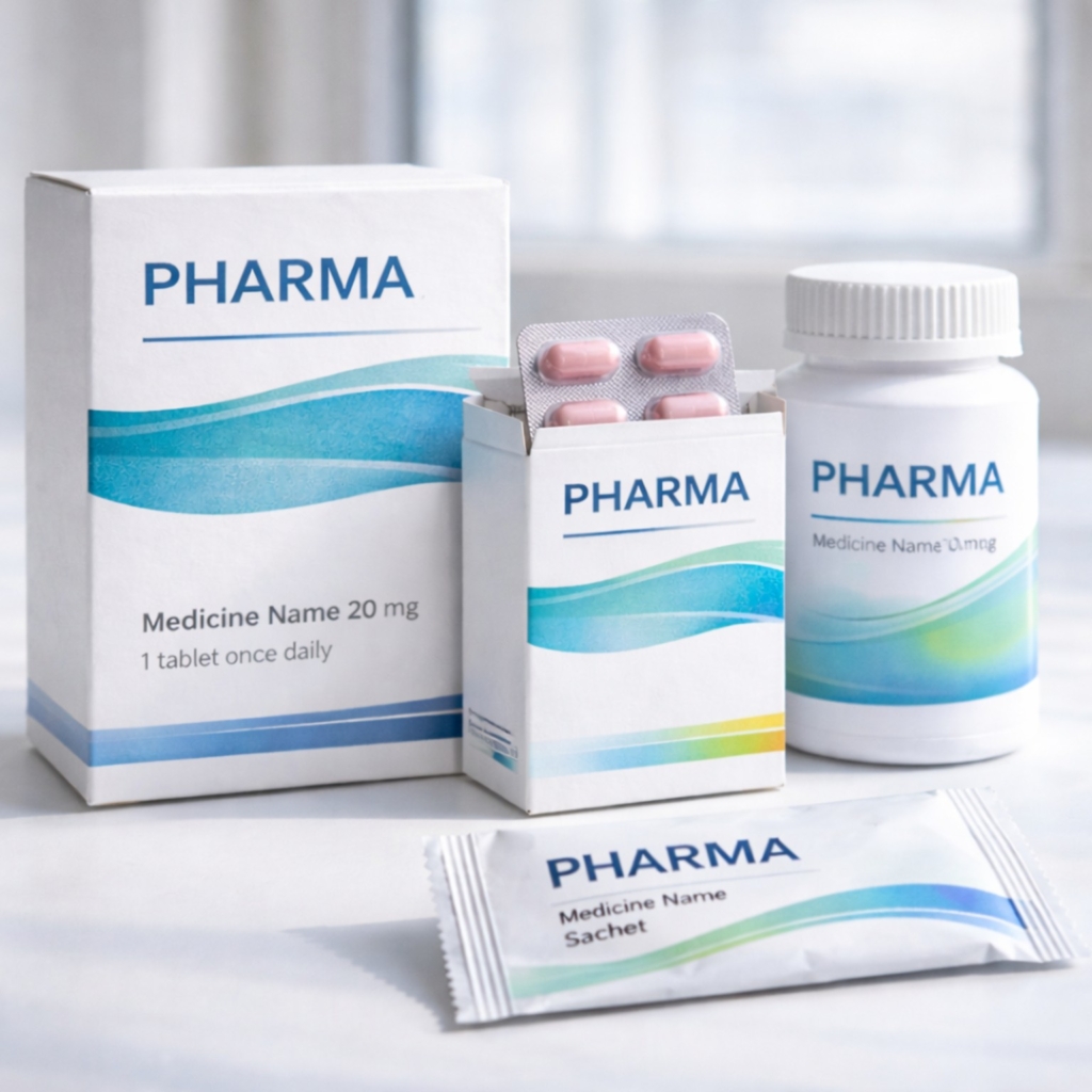 consistent branding over various medical packaging products